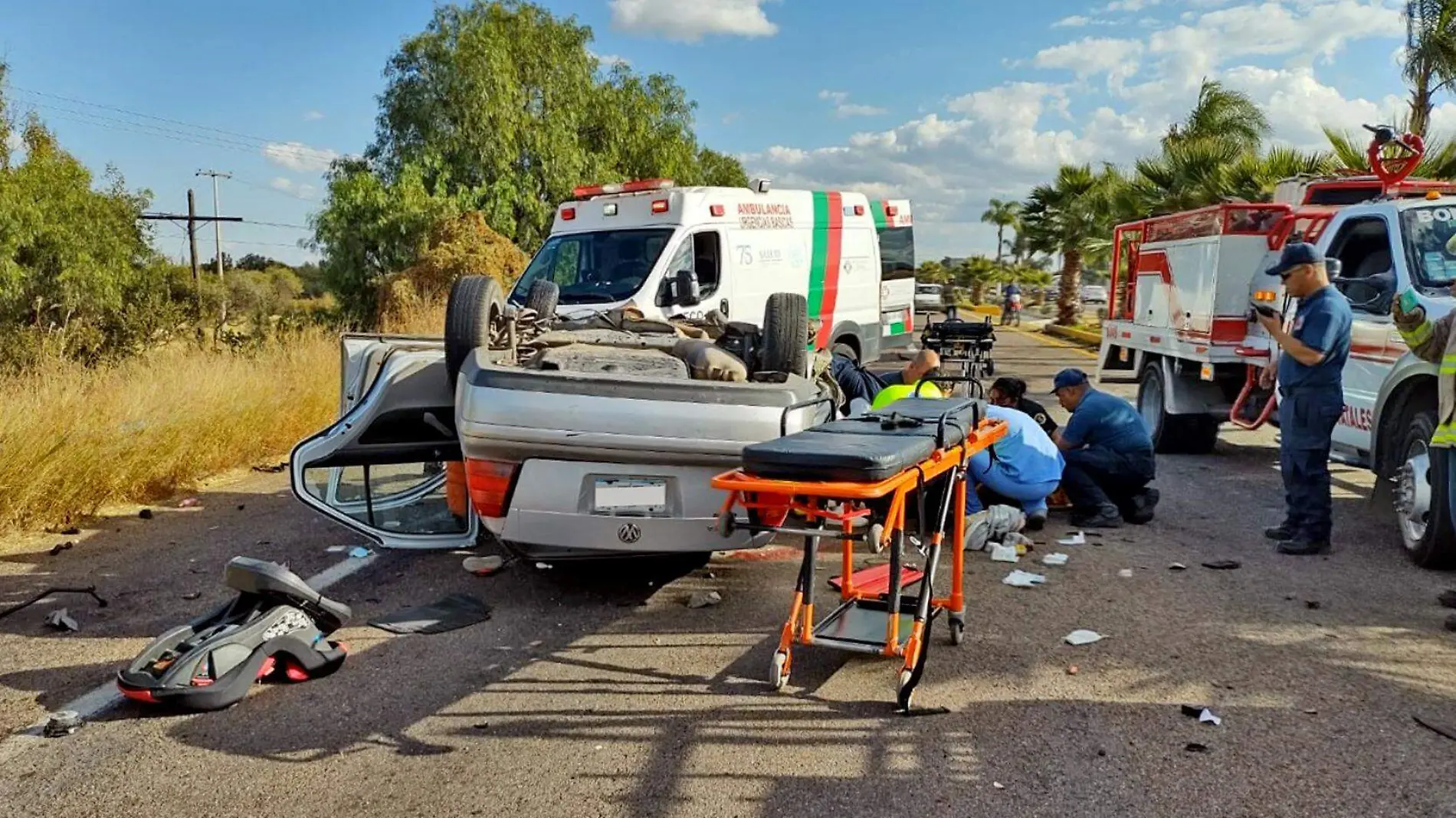 accidente vial volcadura